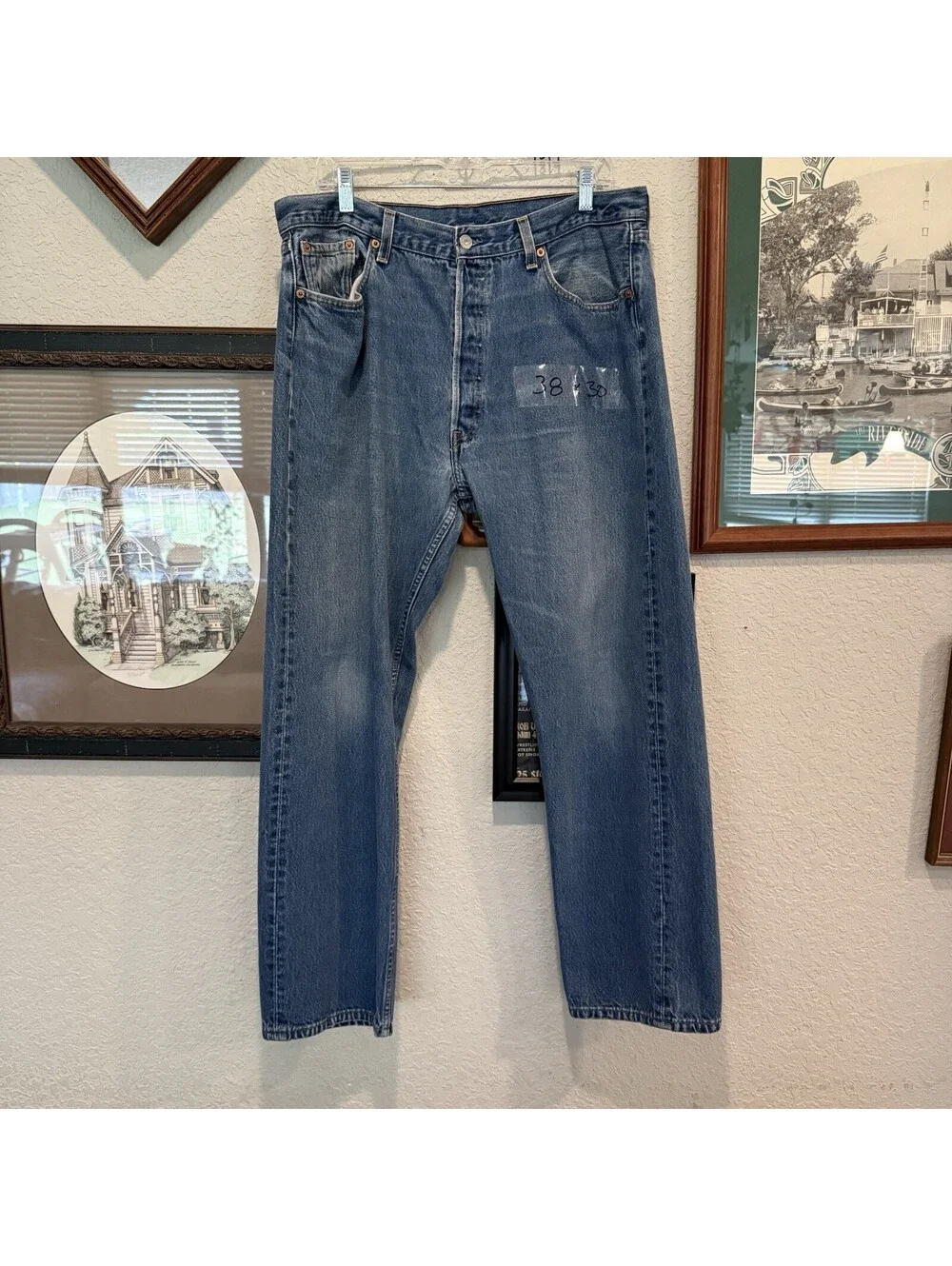 Vintage 80s RARE Levi’s 501 STF Men’s 38x30 Blue Denim Jeans Made in USA 1985